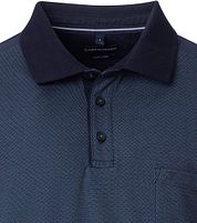 Casa Moda Long Sleeve Poloshirt Structure Navy