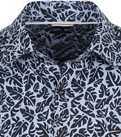 BOSS Shirt Linen Print Blue  
