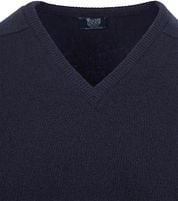 William Lockie V-Neck Lambswool Navy