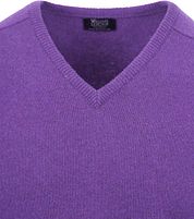 William Lockie V-Neck Lambswool Purple