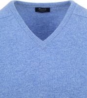 William Lockie Pullover Lambswool V Surf Mid Blue