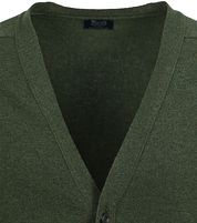 William Lockie Lambswool Cardigan Dark Green