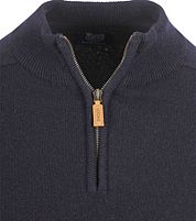 William Lockie Half Zip Pullover Lambswool Navy