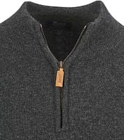 William Lockie Half Zip Pullover Lambswool Charcoal Melange