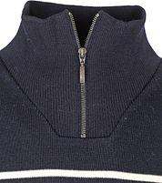 Armor-Lux Camionneur Half Zip Sweater Wool Stripes Navy