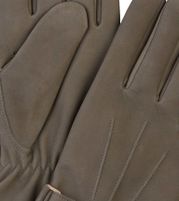 Profuomo Gloves Wool Green Leather