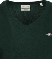 Gant Pullover V-Neck Wool Blend Dark Green