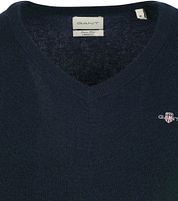 Gant Pullover V-Neck Wool Blend Navy Melange