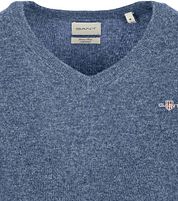 Gant Pullover V-Neck Wool Blend Blue