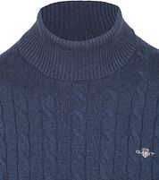Gant Rollneck Pullover Cable Navy