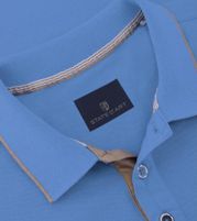 State Of Art Piqué Polo Shirt Plain Blue