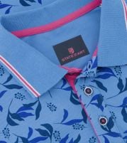 State Of Art Piqué Polo Shirt Print Blue