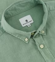 State Of Art Short Sleeve Shirt Linen Green