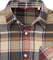 KnowledgeCotton Apparel Shirt Flanel Checks Beige