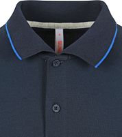 Sun68 Polo Shirt Small Stripe Collar Navy