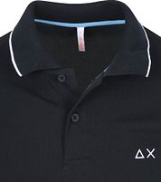 Sun68 Polo Shirt Small Stripe Collar Navy 