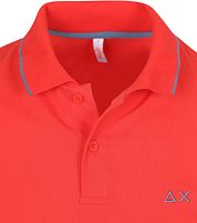 Sun68 Polo Shirt Small Stripe Collar Red