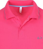 Sun68 Polo Shirt Small Stripe Collar Pink