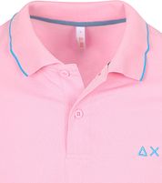 Sun68 Polo Shirt Small Stripe Collar Light Pink