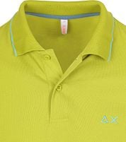 Sun68 Polo Shirt Small Stripe Collar Light Green 
