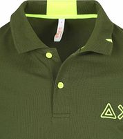 Sun68 Polo Shirt Logo Fluo Army Green