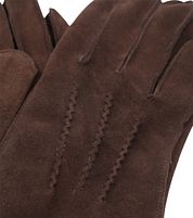 Suitable Suede Gloves Dark Brown
