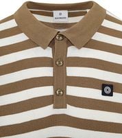 Blue Industry M10 Polo Shirt Stripes Brown