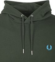 Fred Perry Hoodie Logo Night Green