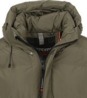 Superdry Long Puffer Jacket Hooded Black