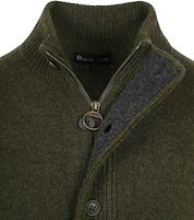 Barbour Zip Cardigan Lambswool Dark Green