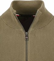 Tommy Hilfiger Big&Tall Half Zip Cable Pullover Olive Green