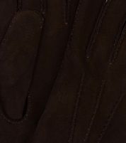 Profuomo Gloves Wool Brown Suede