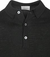 Profuomo Longsleeve Polo Shirt Merino Wool Black