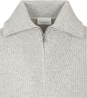 Profuomo Half Zip Pullover Merino Wool Melange Grey