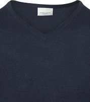 Profuomo Pullover V-Neck Merino Wool Navy