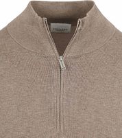 Profuomo Half Zip Pullover Luxury Basic Taupe
