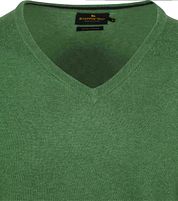 Steppin' Out Pullover Cotton Cashmere V-Neck Green