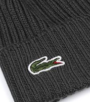 Lacoste Knitted Wool Beanie Black