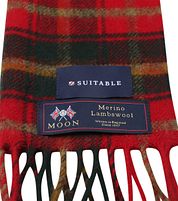 Suitable Scarf Checkered Merino Red