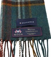 Suitable Scarf Checkered Merino Petrol