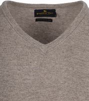 Steppin' Out Pullover V-Neck Merino Wool Taupe