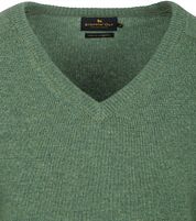 Steppin' Out Pullover V-Neck Lambswool Mid Green