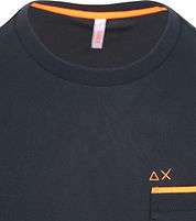 Sun68 Piqué T-Shirt Fluo Stripe Navy
