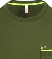 Sun68 Piqué T-Shirt Fluo Stripe Army Green