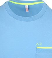 Sun68 Piqué T-Shirt Fluo Stripe Light Blue