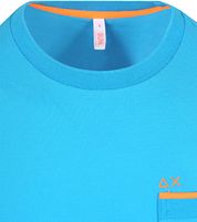 Sun68 Piqué T-Shirt Fluo Stripe Blue