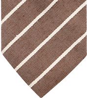Suitable Tie Linen Stripe Brown