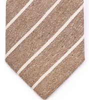 Suitable Tie Linen Stripe Beige