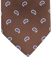 Suitable Tie Silk Stripe Paisley Brown