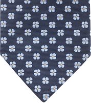 Suitable Tie Silk Stripe Flowers Navy